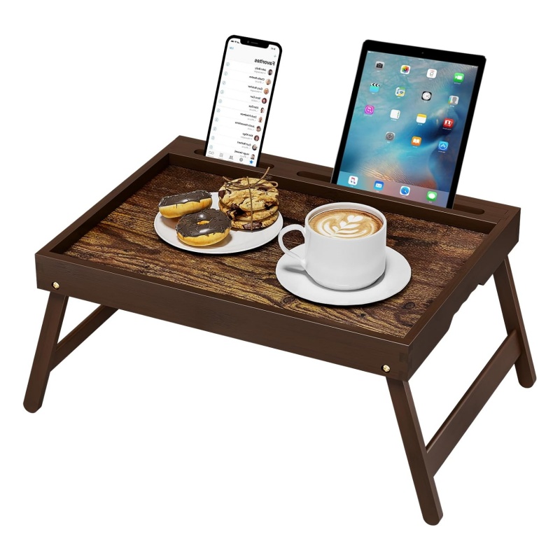 The wooden bed table allows you to work and study anytime and anywhere