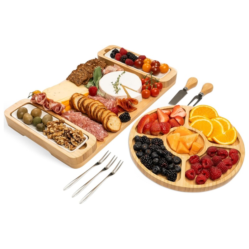 The practical and beautiful bamboo cheese board makes the kitchen more perfect