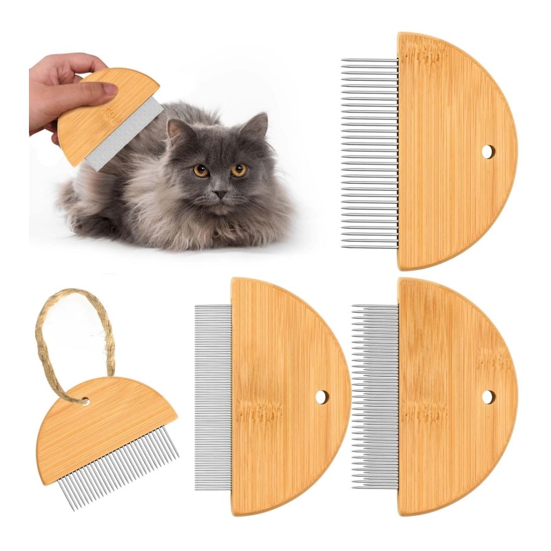 The design of the bamboo pet comb protects the sensitive skin of pets