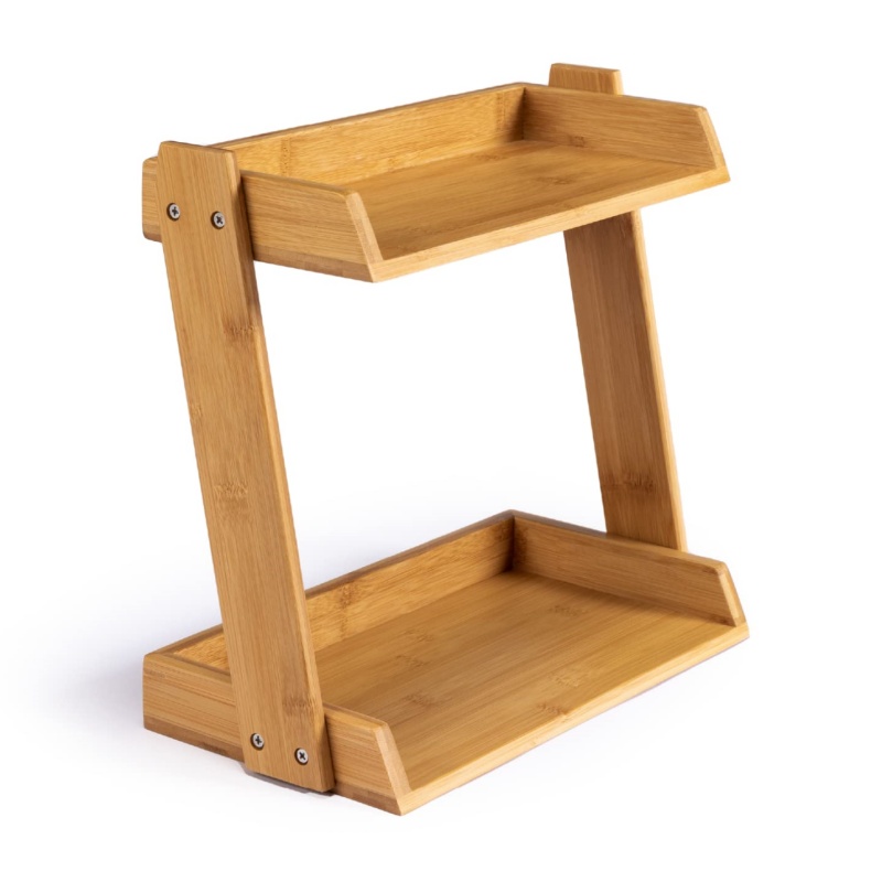 The bamboo desktop storage rack helps you bid farewell to a messy desktop