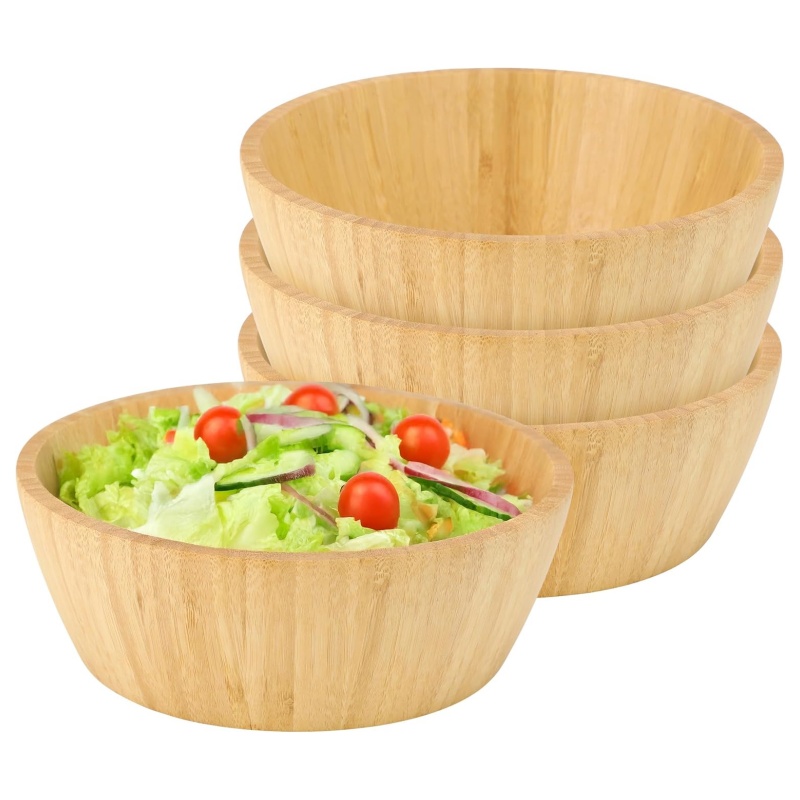 Bamboo salad bowls add a sense of quality to every bite of the meal