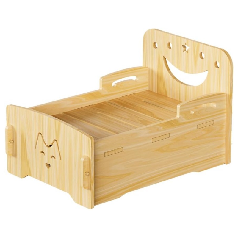 Wooden cat and dog beds allow pets to sleep comfortably