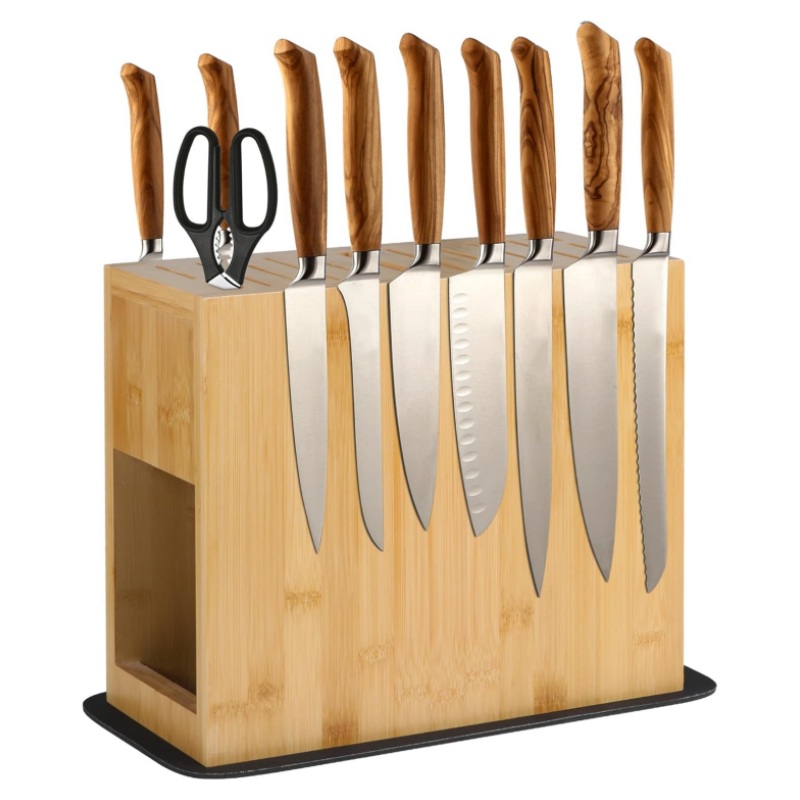 Bamboo and wood knife holder makes your knife storage safer and more convenient