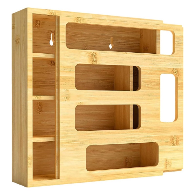 Bamboo garbage bag storage boxes keep your home tidy and worry-free