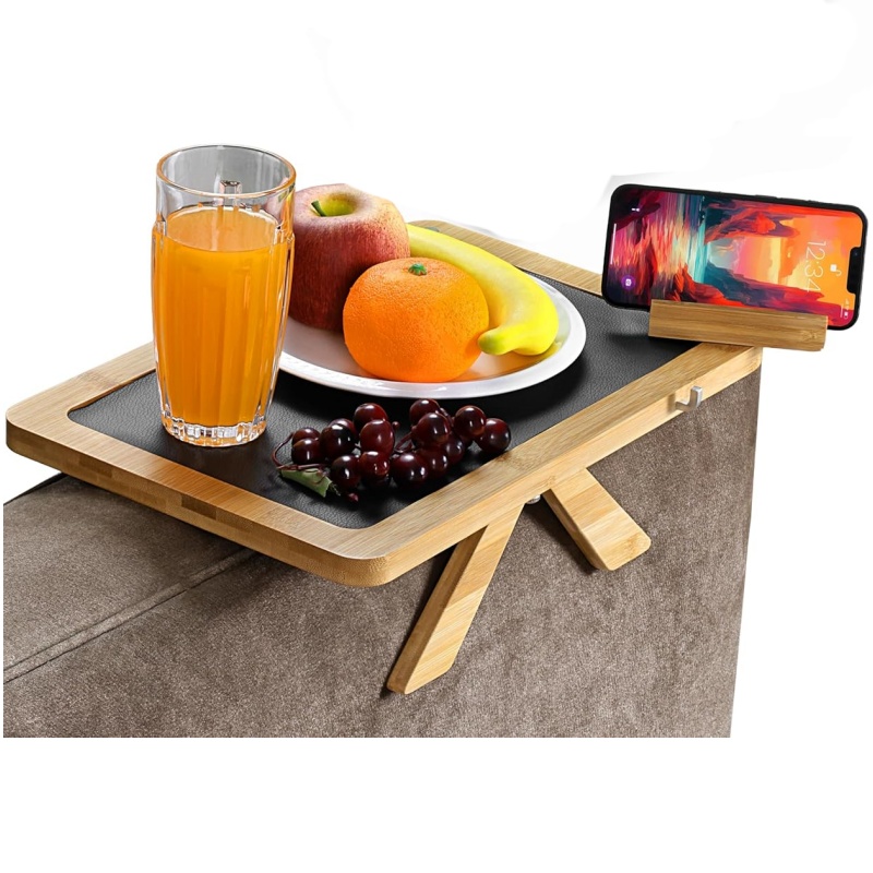 The bamboo sofa tray is very durable