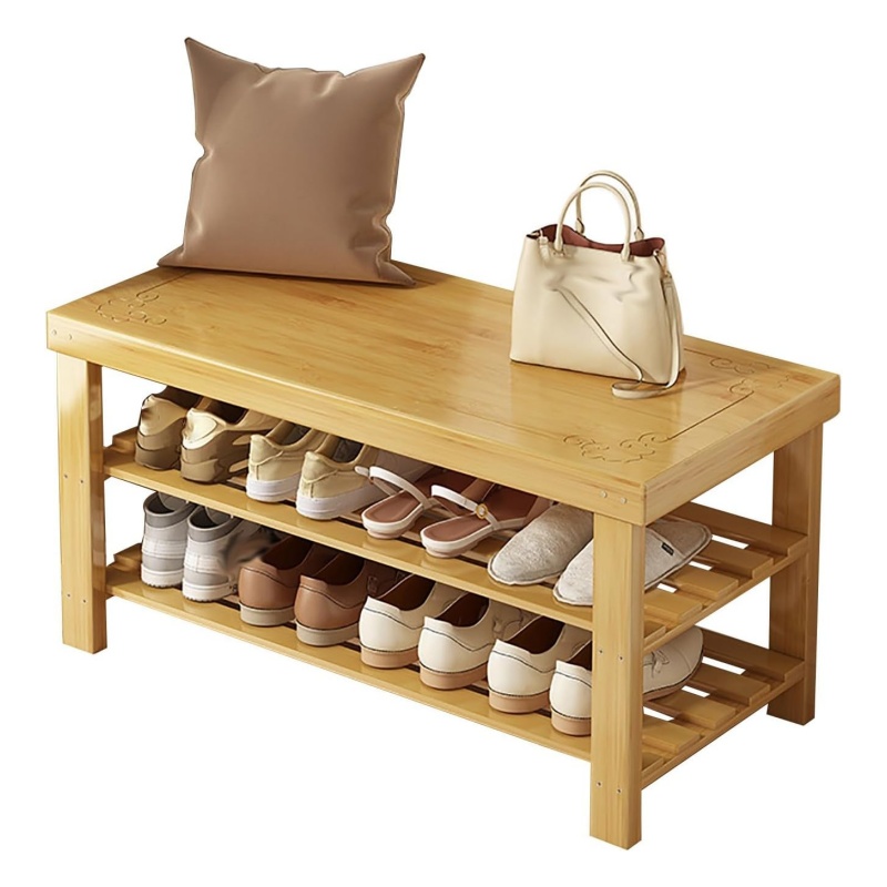 Bamboo shoe stool opens a new chapter of convenient shoe change and efficient storage