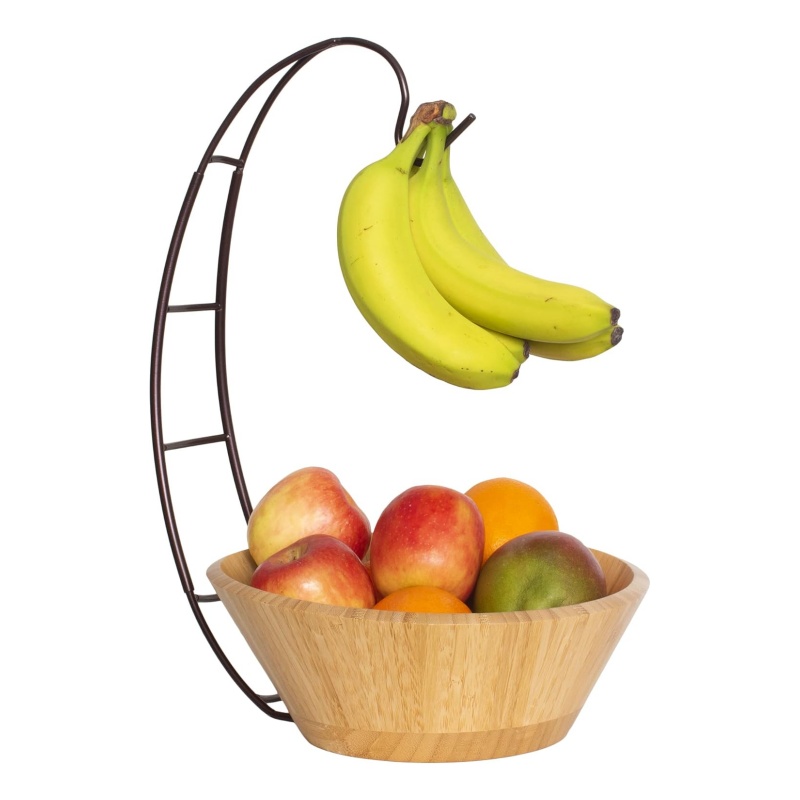 Bamboo fruit baskets have a practical storage effect in the kitchen
