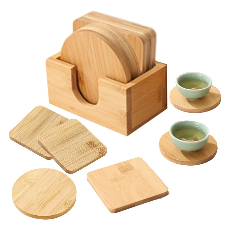 The gentle texture of bamboo coasters makes drinking tea a healing experience