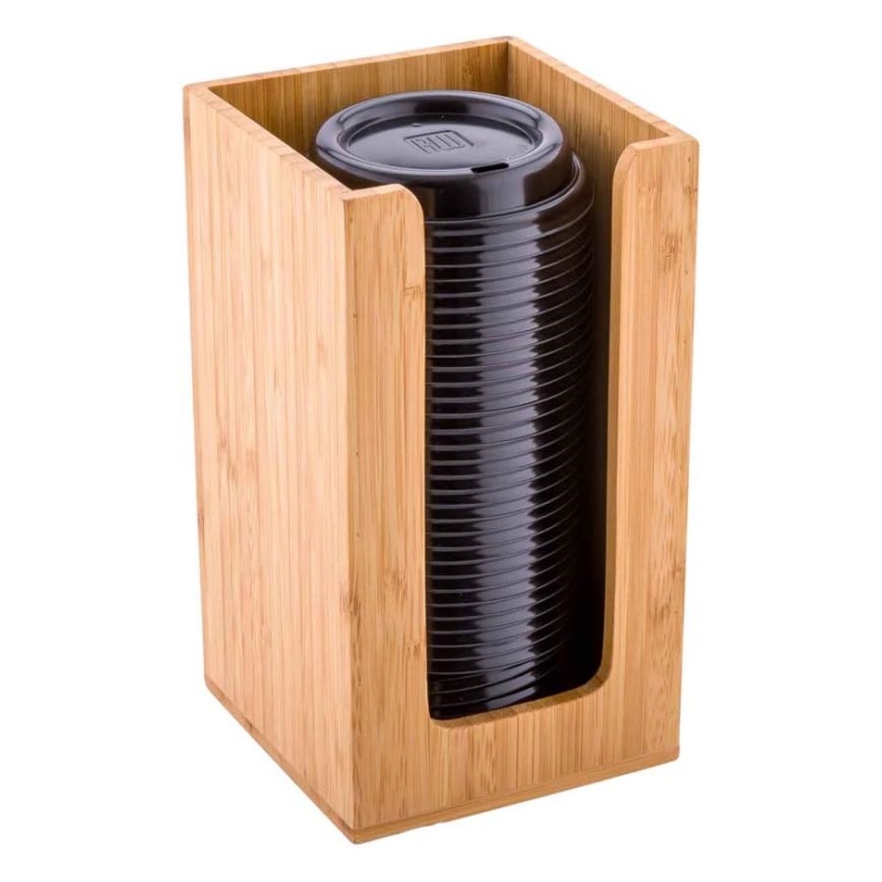 The mini bamboo cup holder is perfect for storing coffee cups