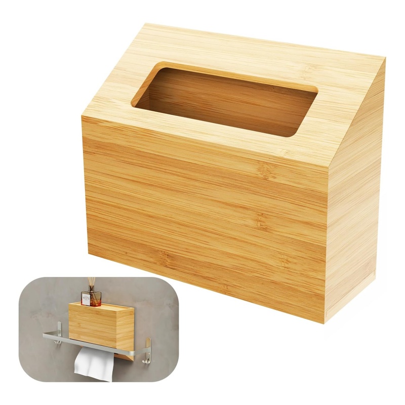 The bamboo tissue storage box fills your home with a warm and natural atmosphere