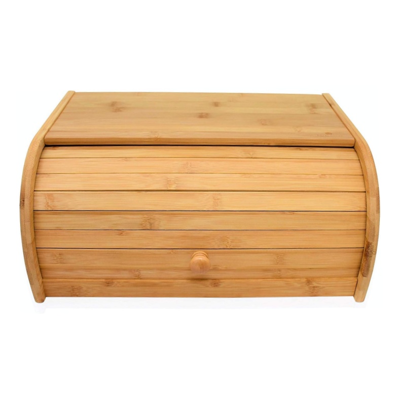 Bamboo bread boxes are an eco-friendly choice for kitchen storage