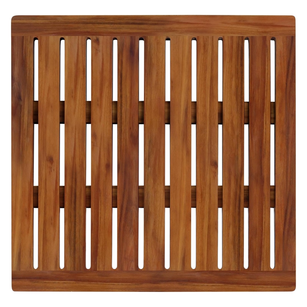 Premium teak wood bath mat looks much beautiful than other material made wooden bath mats.    Teak bath mat makes your bathroom classier than ever before.    Te