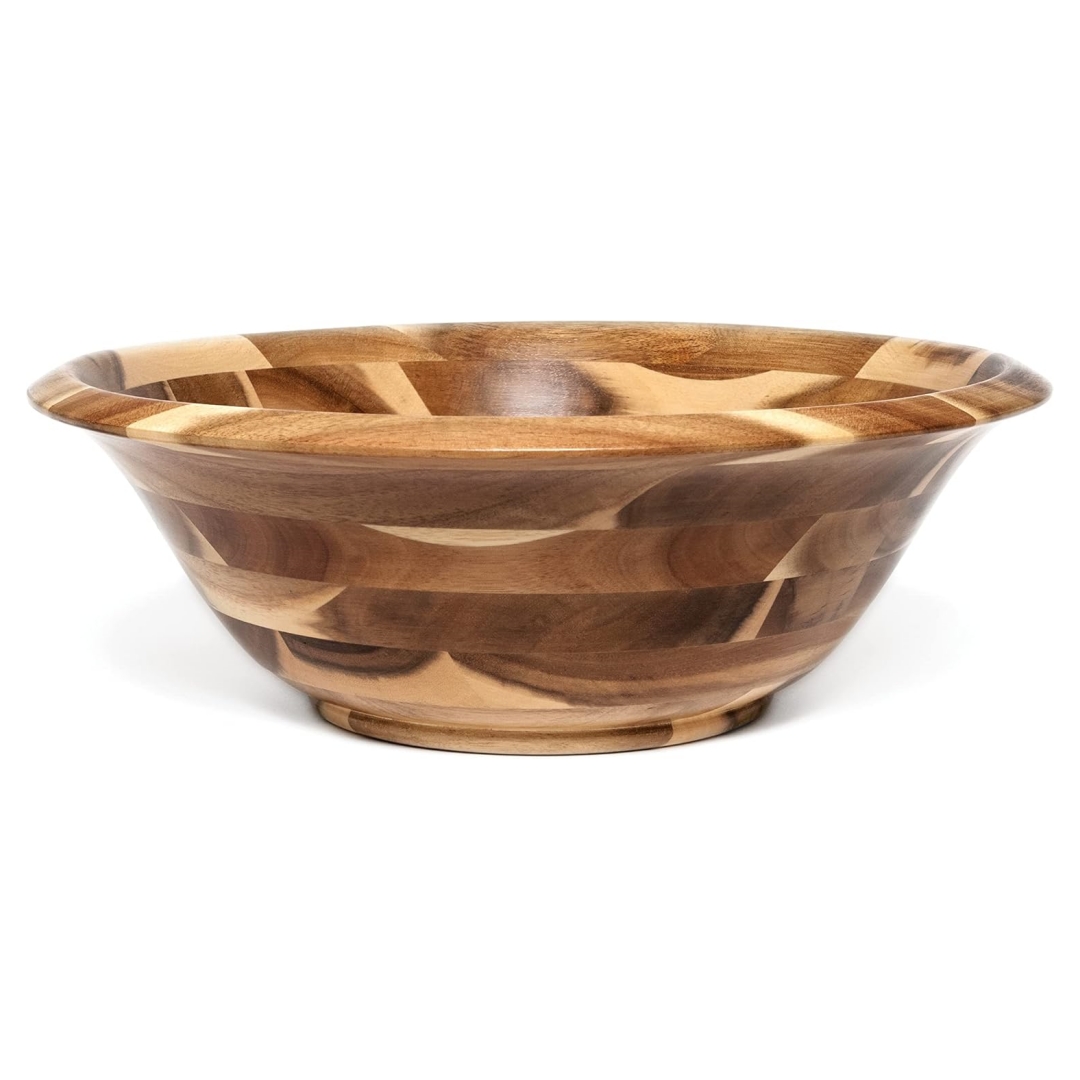 Acacia Wood Flared Serving Bowl for Salads Fruit