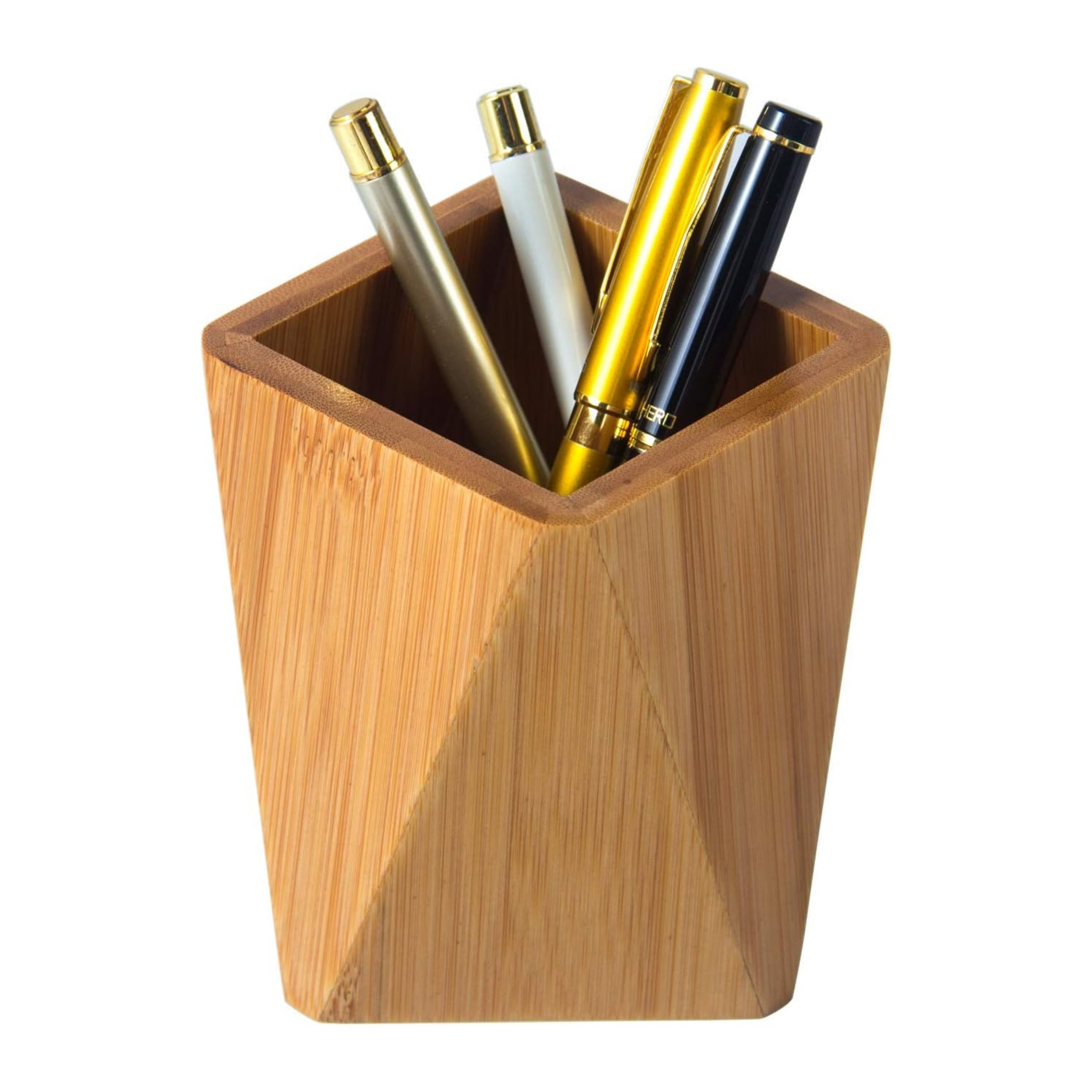 Bamboo Pen Holder Stand for Desk Office Supplies