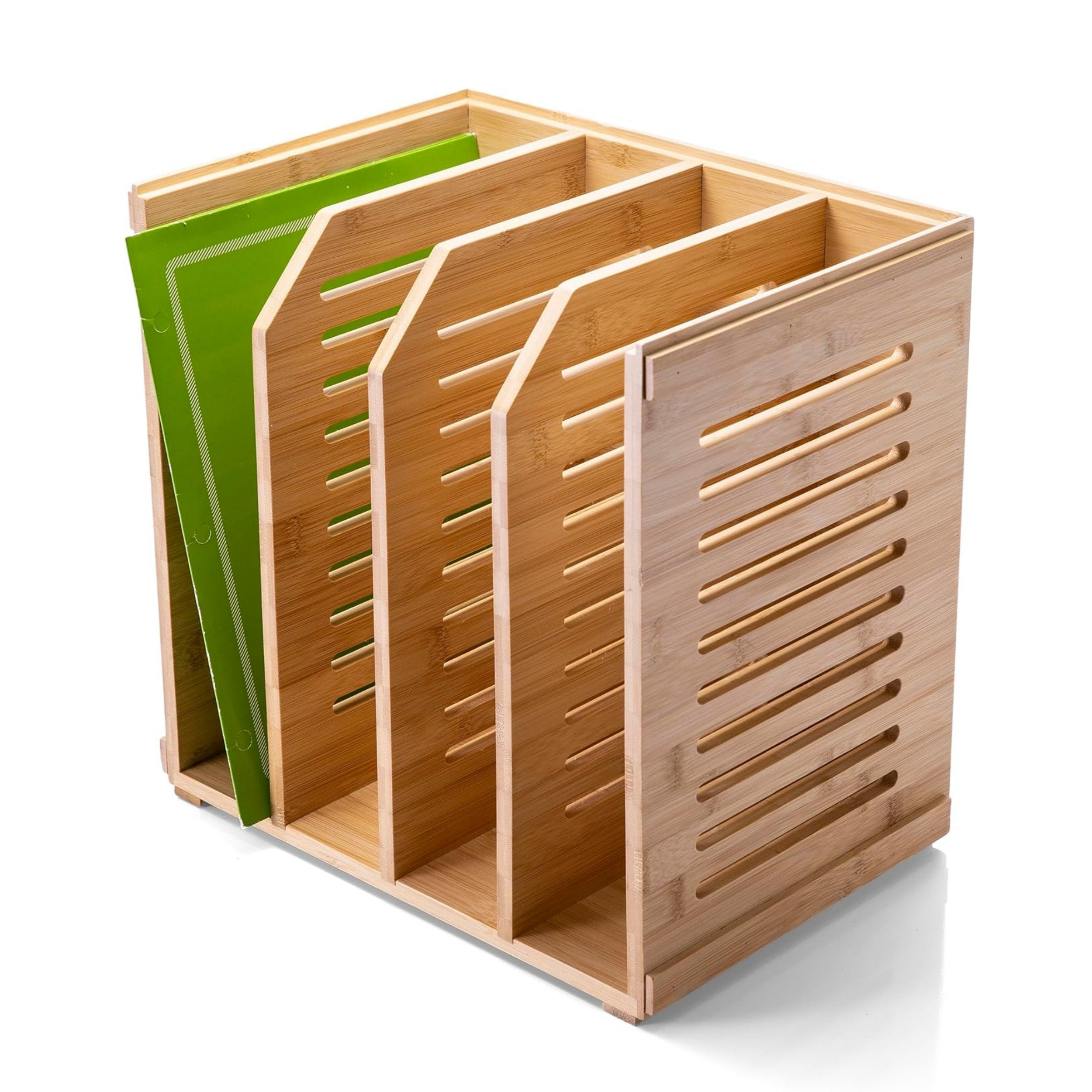 Bamboo Magazine File Document Cabinet Storage Organizer
