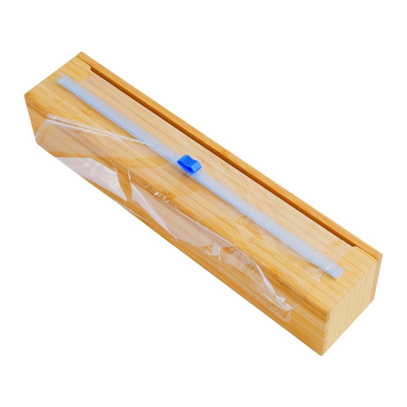 Bamboo cutter precision cutting plastic wrap baking easier
