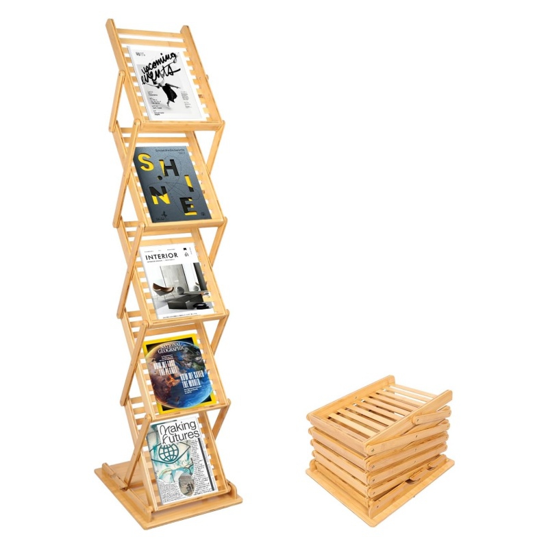 The bamboo bookshelf has a simple design and is suitable for various Spaces