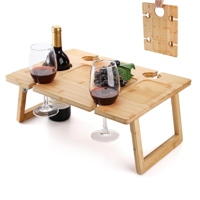 Bamboo picnic tables are suitable for waterproof and sun-proof camping