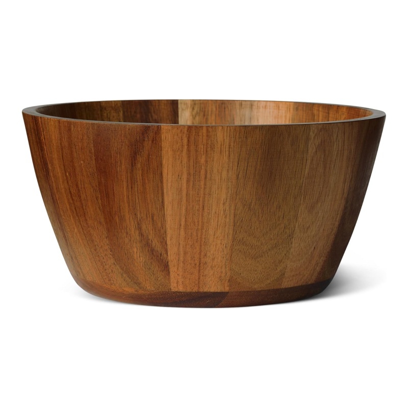 Solid wood bowls are a choice for low-carbon dining tables