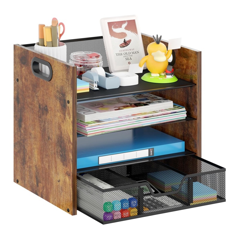 The design concept of creating a simple wooden office storage style