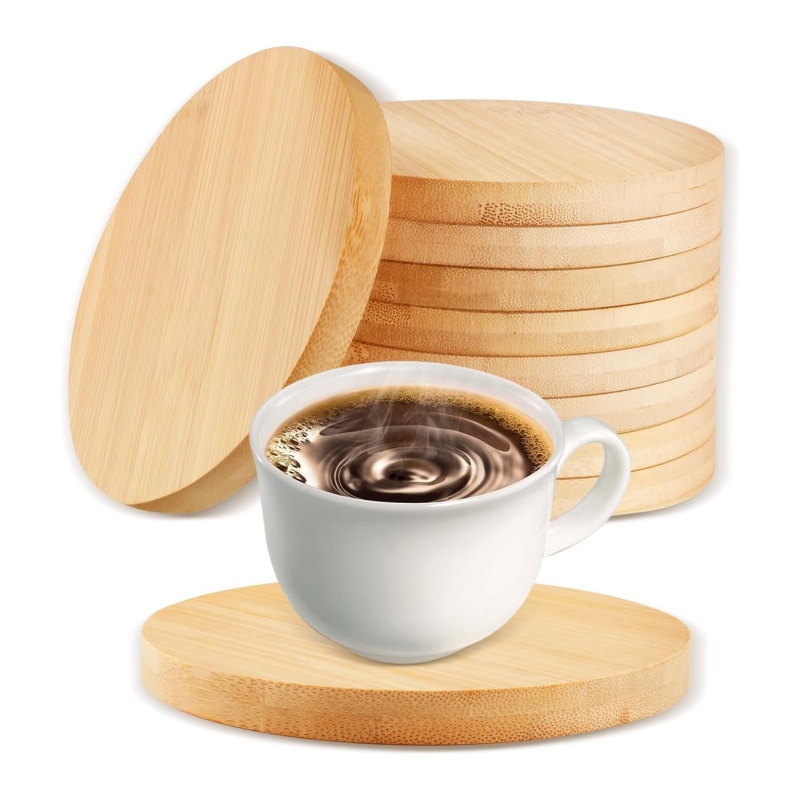 The bamboo coasters are filled with a homey atmosphere
