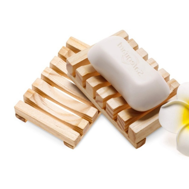 How does a wooden soap box help keep soap dry