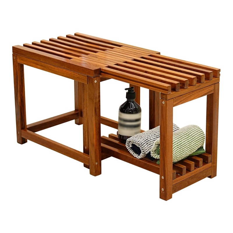 Wooden bath stool for children to bathe and play without bumping