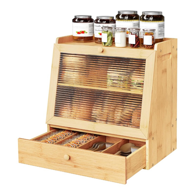 How to keep the kitchen tidy with bamboo bread boxes