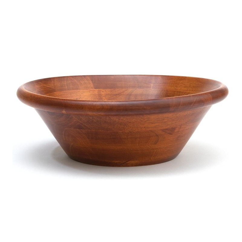The solid wood bowl is comfortable to hold and makes eating easier