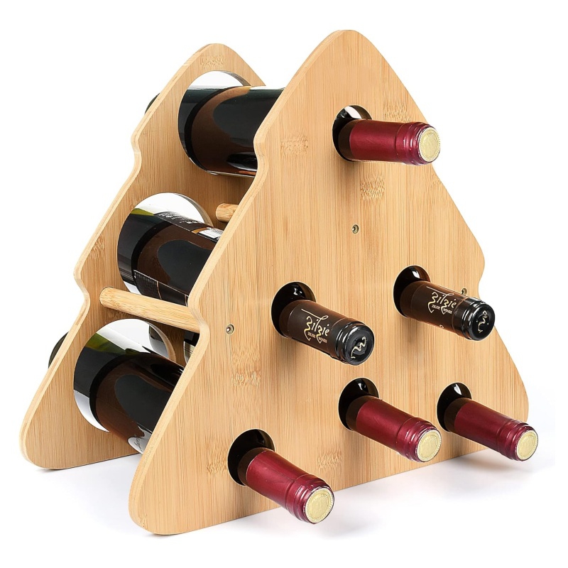 What kind of atmosphere can a bamboo wine rack add to a family gathering