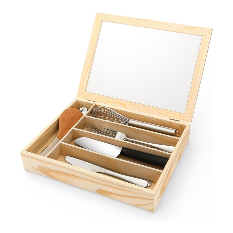Choose wooden utensil storage box to optimize the utilization of kitchen space