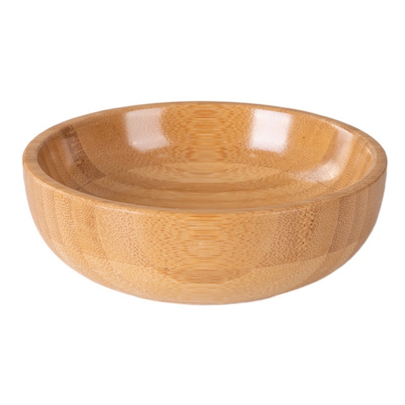 The bamboo bowls look nice when placed simply in a stack or in a row.