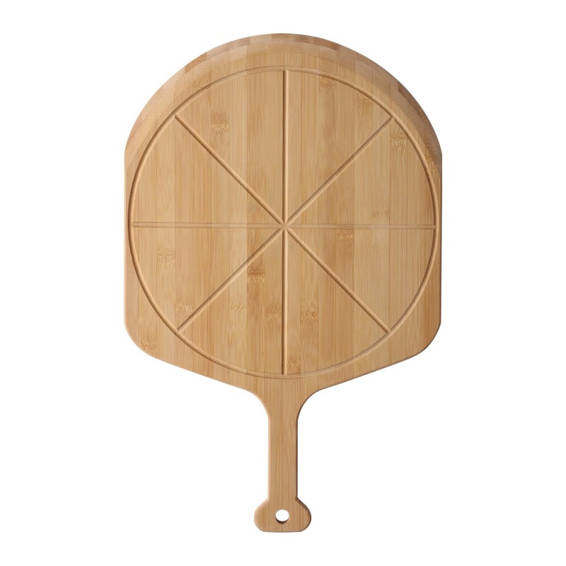 The bamboo pizza board is more hygienic for placing the pizza